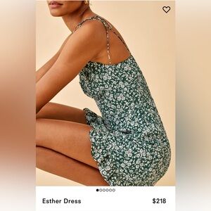 Reformation Esther Dress - Size:4 - Shamrock